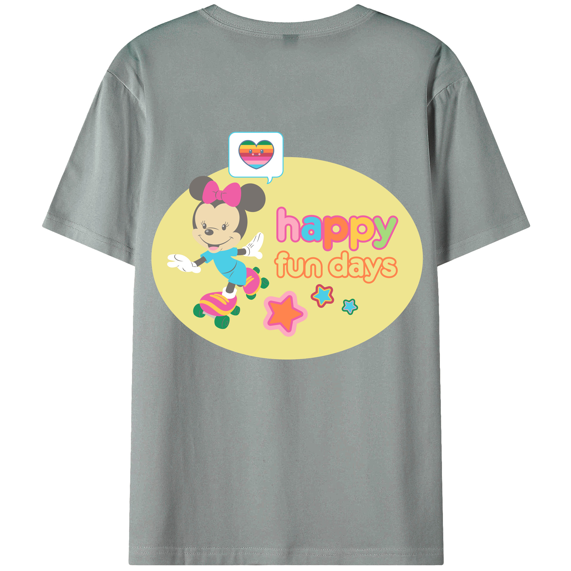 （画像用） ミッキーマウス Mickey Mouse 綿100％ メンズ半袖Tシャツ（バックプリント） 通気性